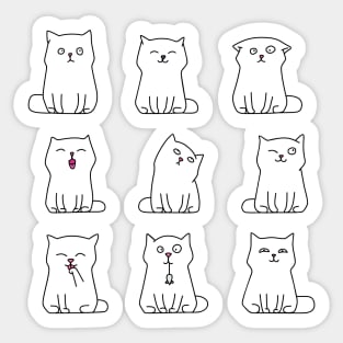 Nine cute white kittens Sticker